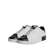 Dolce & Gabbana Baskets Portofino en cuir noir et blanc