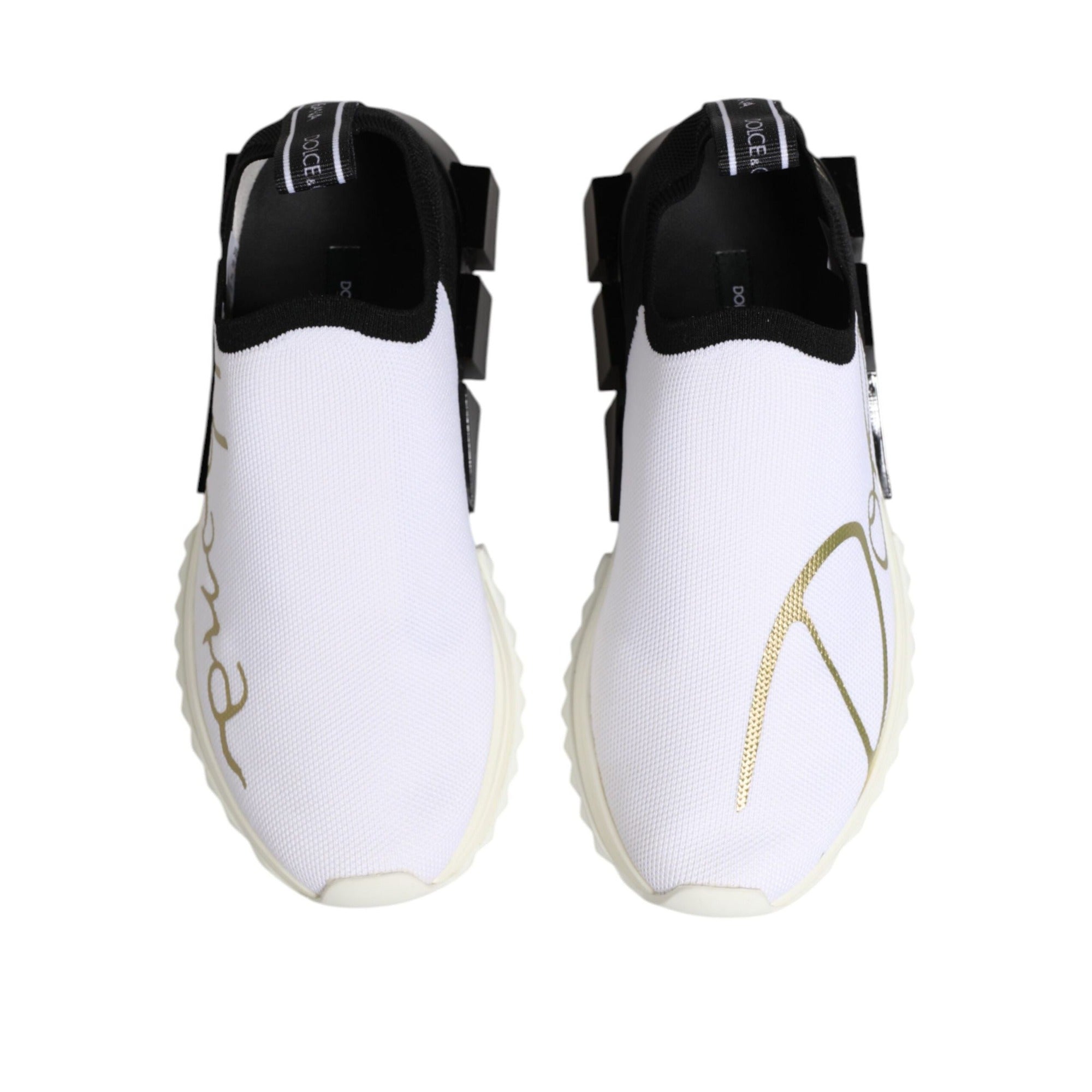 Dolce & Gabbana White Black Low Top Sorrento Sneakers