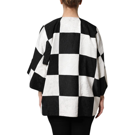 Veste Blazer Jacquard Dolce & Gabbana Blanche Noire Patchwork
