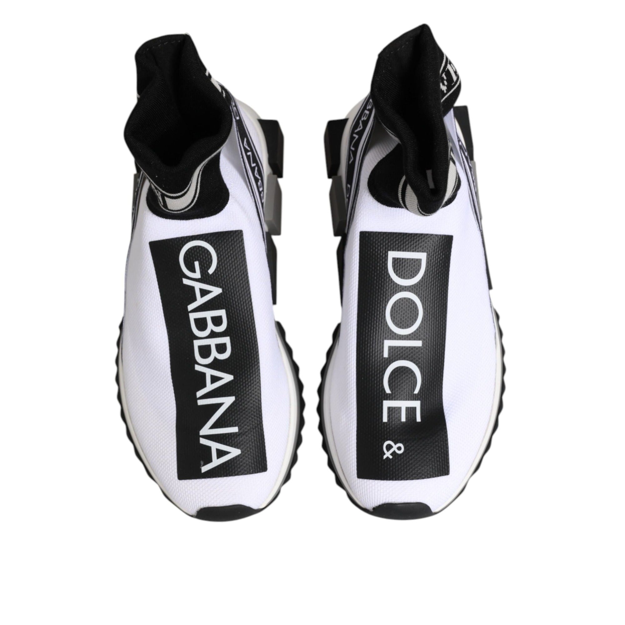 Dolce & Gabbana White Black Sorrento Socks Sneakers