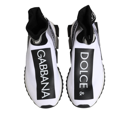 Dolce & Gabbana White Black Sorrento Socks Sneakers