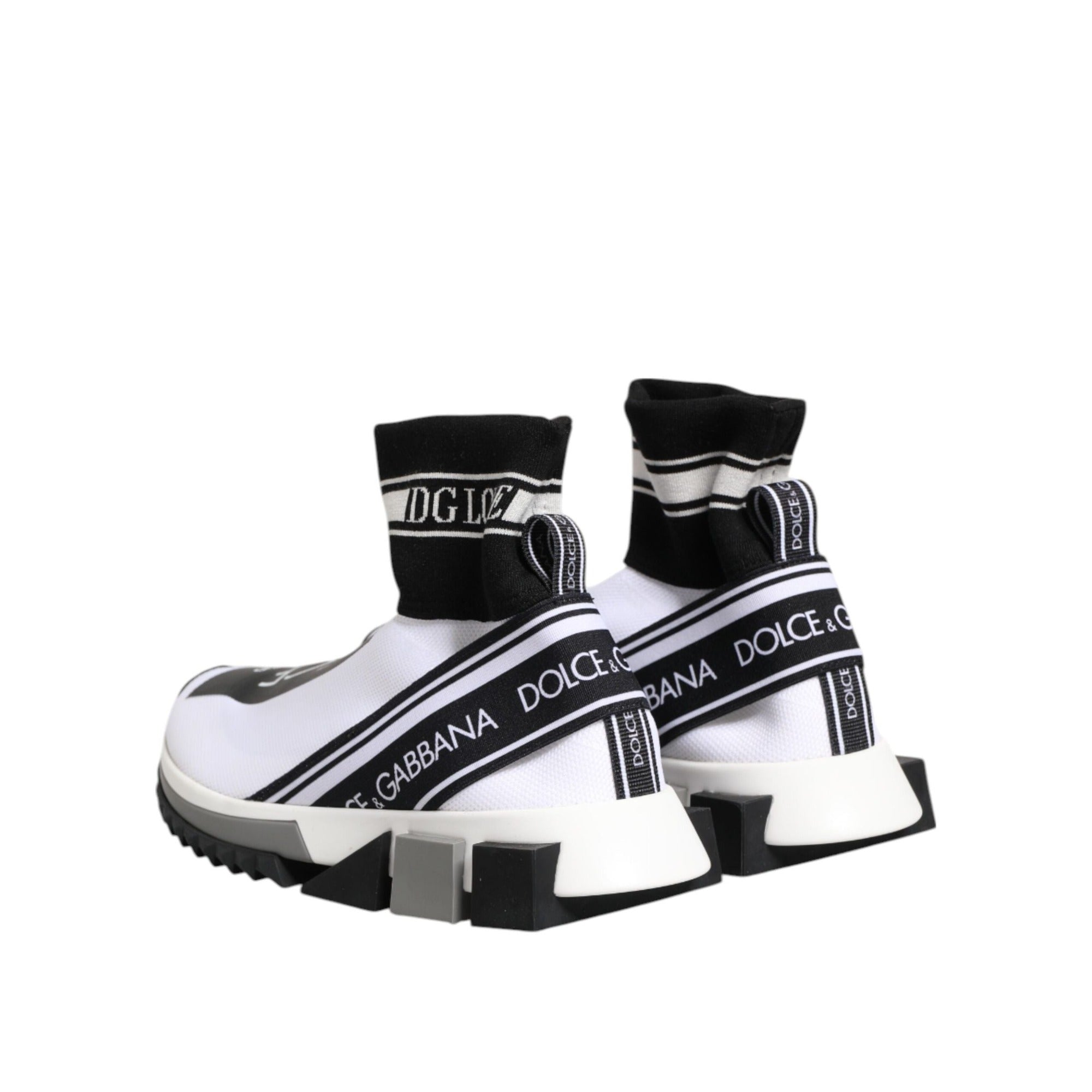 Dolce & Gabbana White Black Sorrento Socks Sneakers