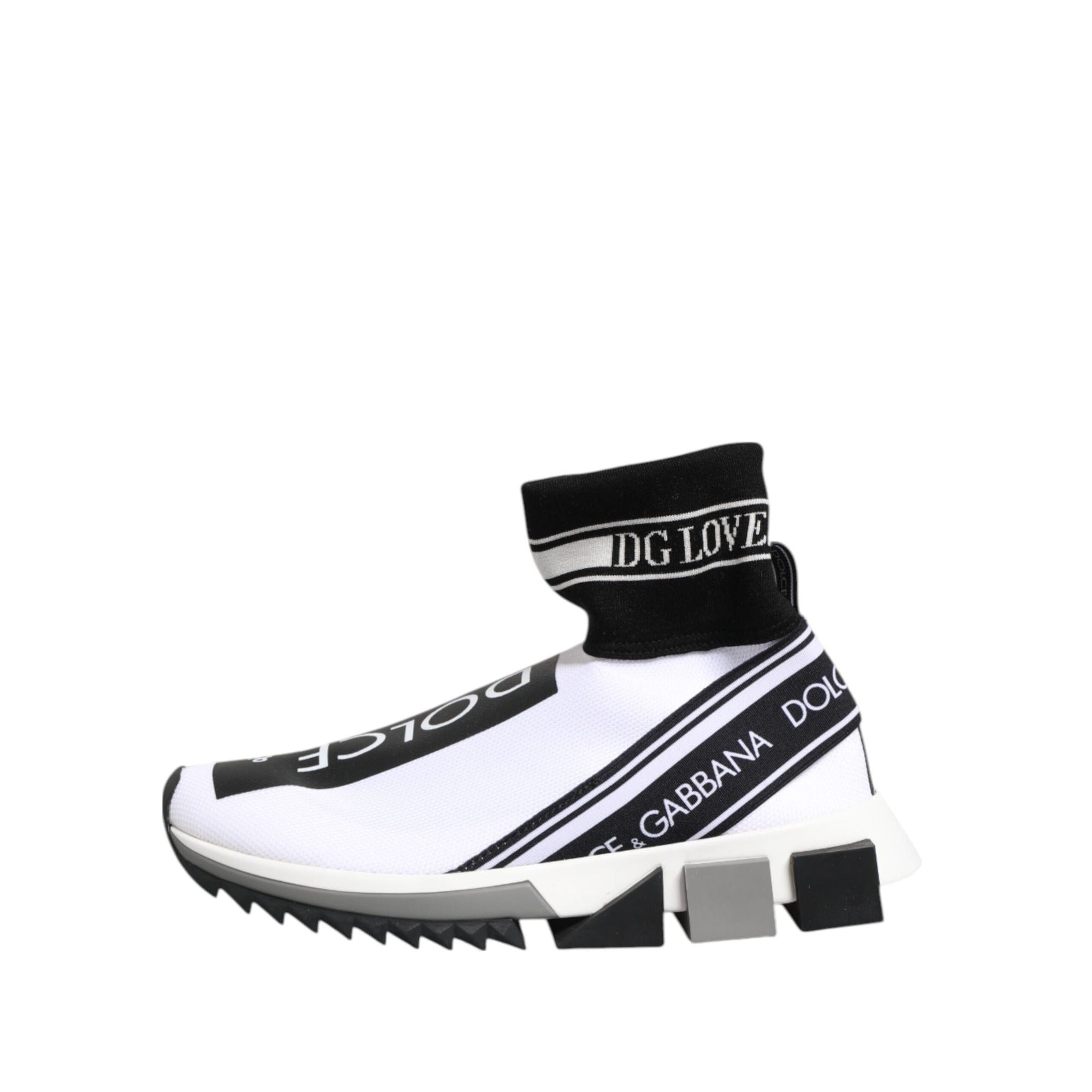 Dolce & Gabbana White Black Sorrento Socks Sneakers