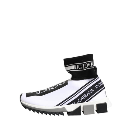 Dolce & Gabbana White Black Sorrento Socks Sneakers