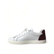 Chaussures Dolce & Gabbana en cuir bordeaux blanc à logo et coupe basse