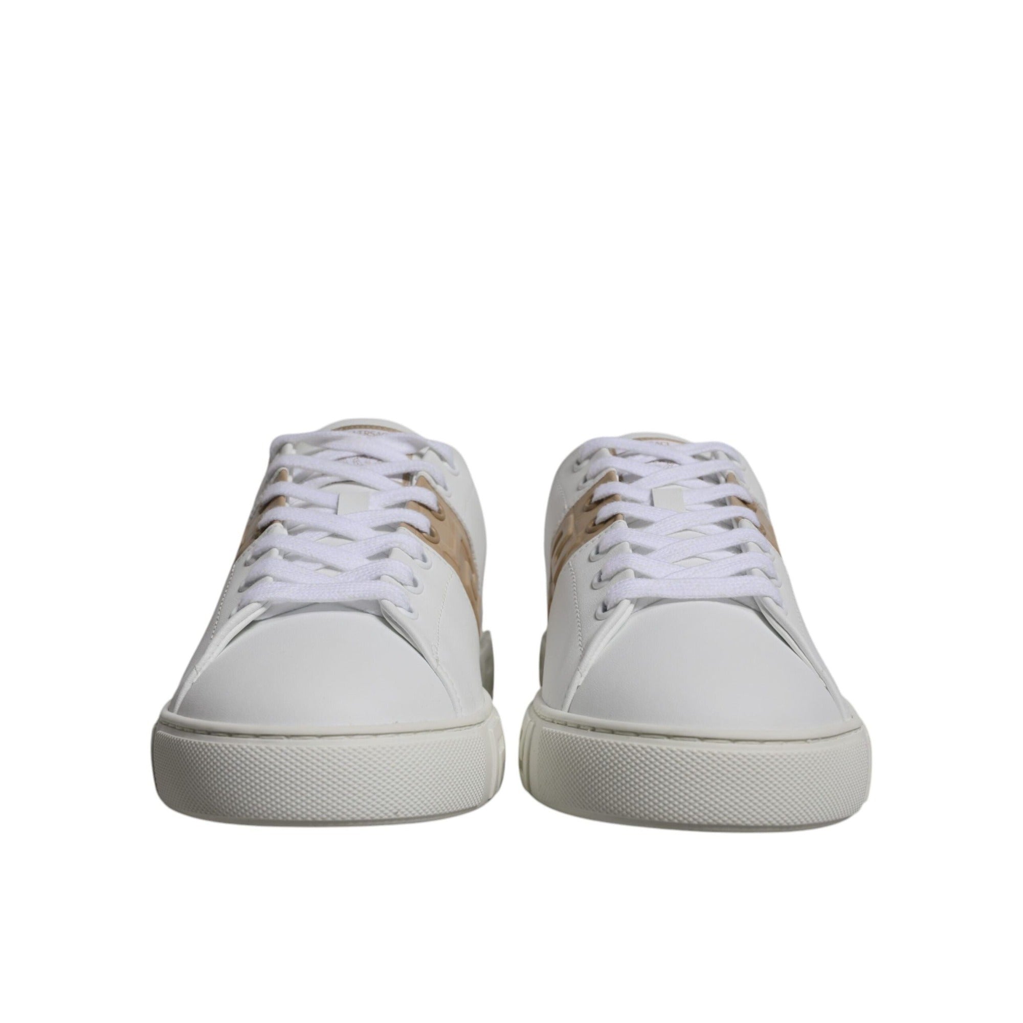 Versace White Brown Greca Print TPU Low Top Sneakers