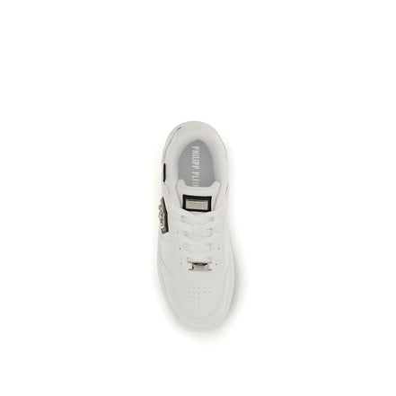 Baskets athlétiques Philipp Plein en cuir de veau blanc Bos Taurus