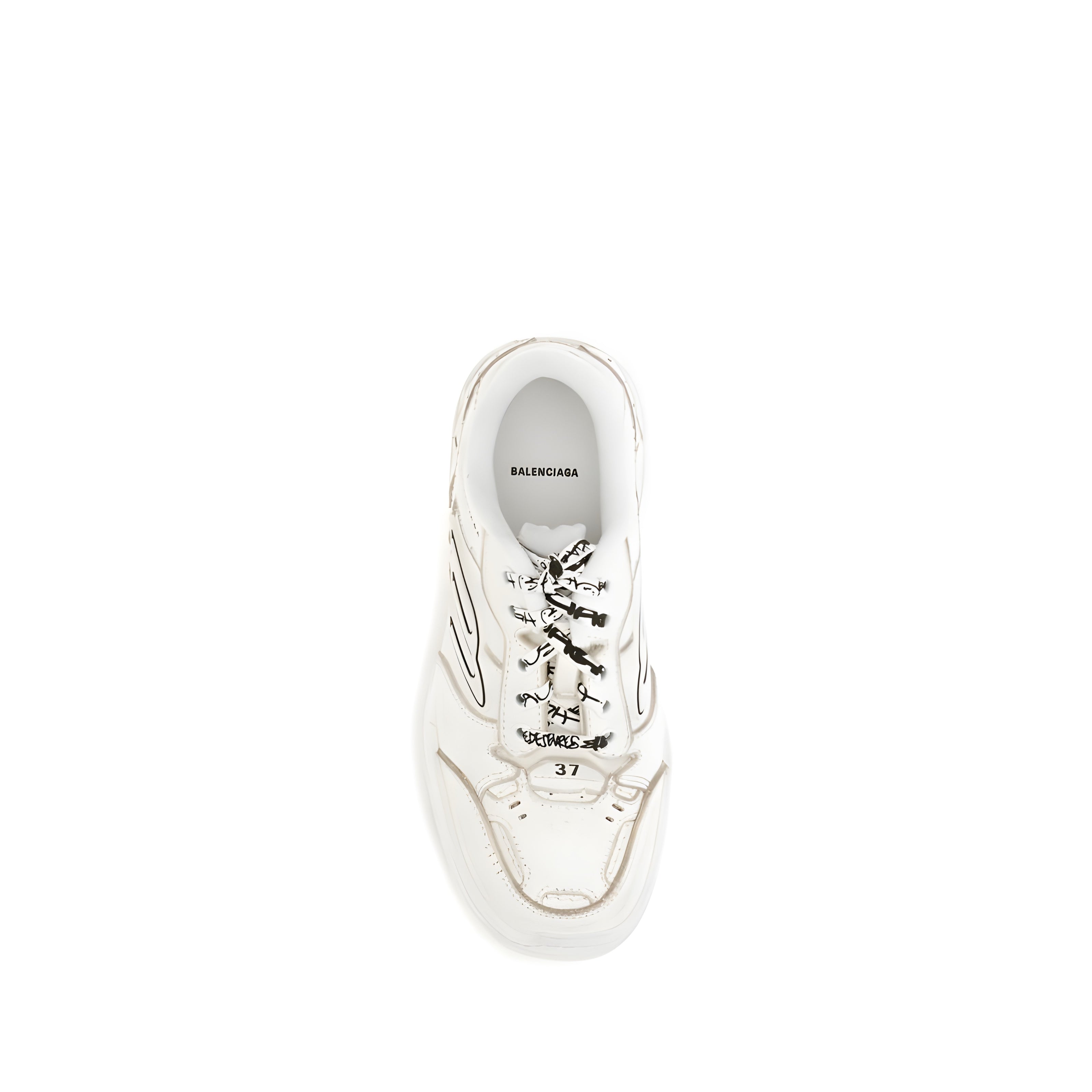 Baskets de sport Balenciaga Bos Taurus en cuir de veau blanc