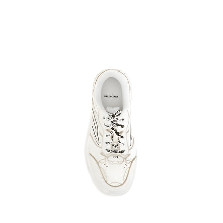 Baskets de sport Balenciaga Bos Taurus en cuir de veau blanc