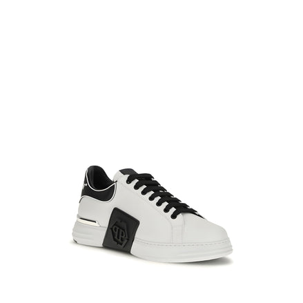 Baskets basses Philipp Plein en cuir de veau blanc Bos Taurus