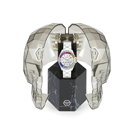Montre élégante en céramique blanche Philipp Plein