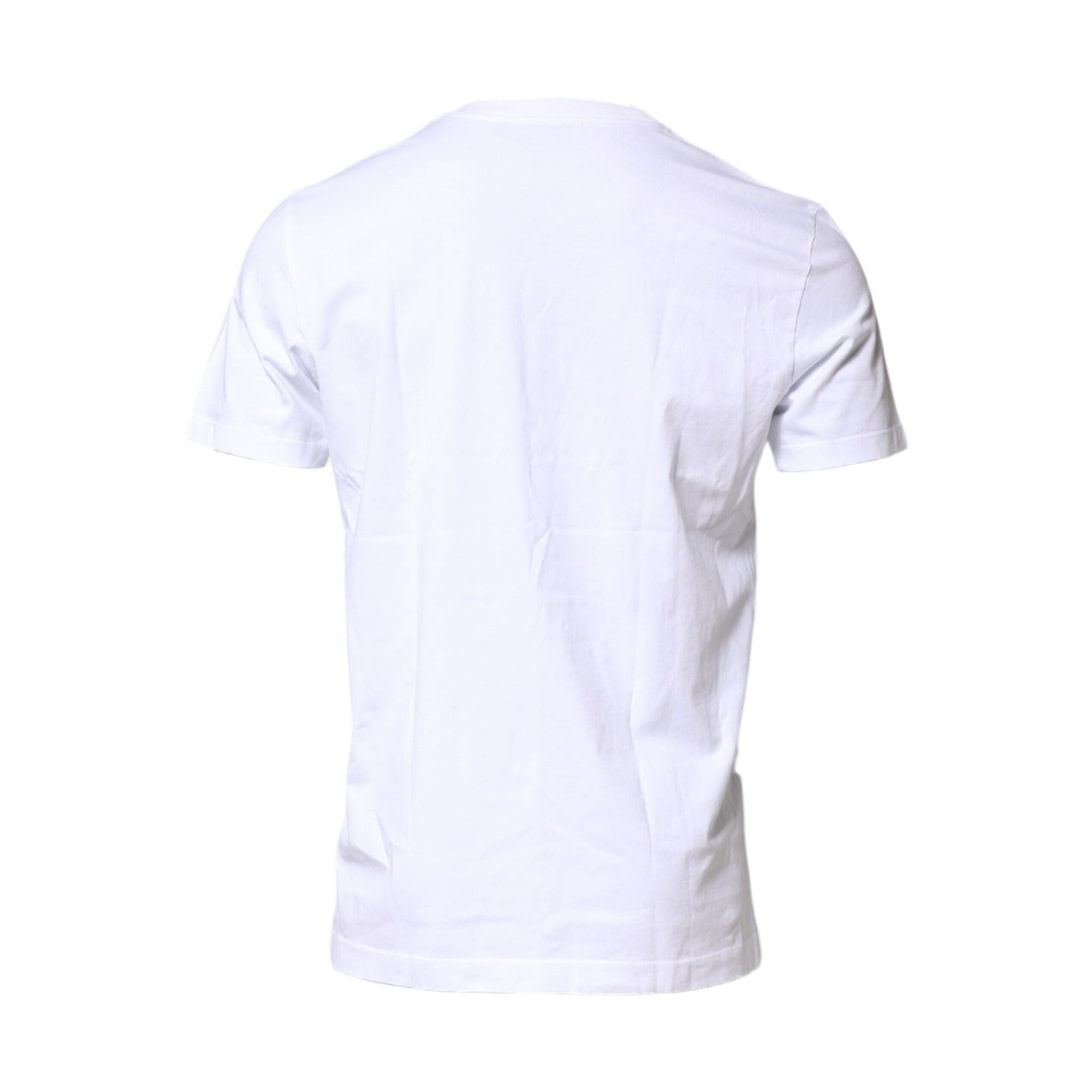 T-shirt Dolce & Gabbana en coton blanc à col rond avec patch logo