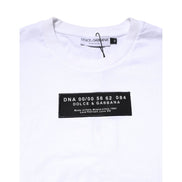 T-shirt Dolce & Gabbana en coton blanc à col rond avec patch logo