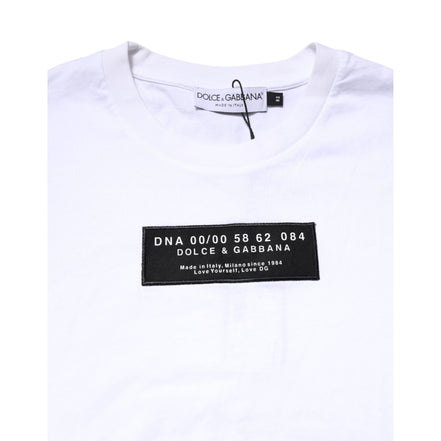 T-shirt Dolce & Gabbana en coton blanc à col rond avec patch logo