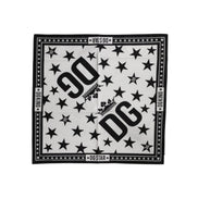 Écharpe carrée Dolce & Gabbana en soie blanche imprimé couronne DG 52cm x 50.5cm
