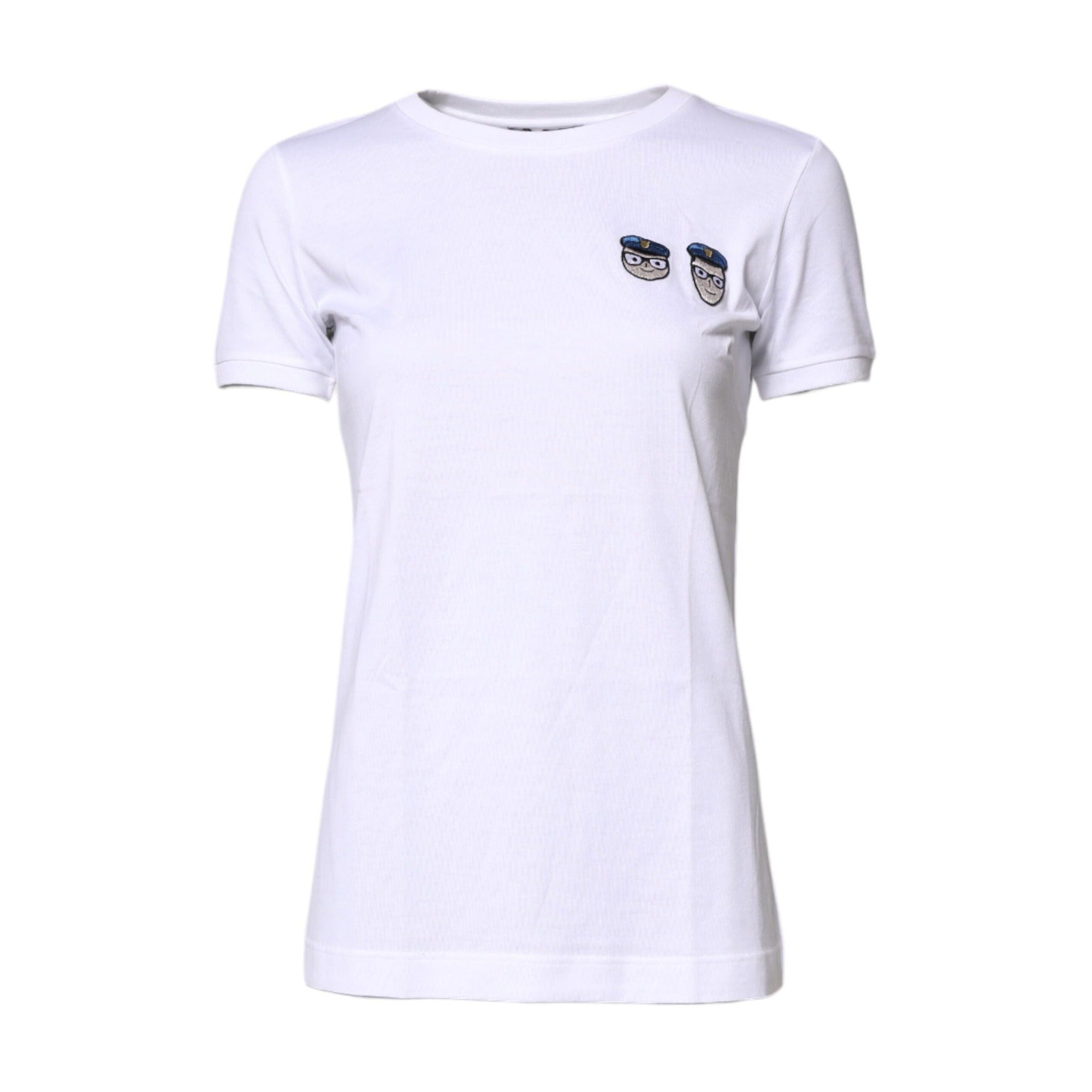 T-shirt en coton à col rond Dolce & Gabbana blanc #DGFamily