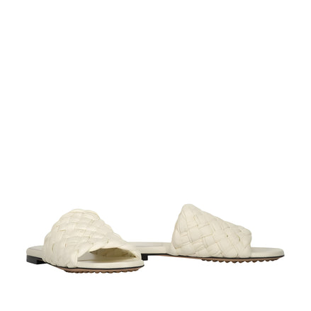 Bottega Veneta White Leather Mules