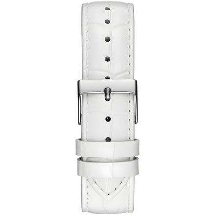 Guess White Leather Dress Watch