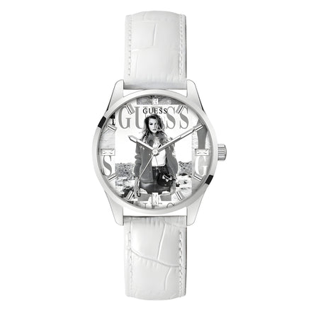 Montre Guess en cuir blanc