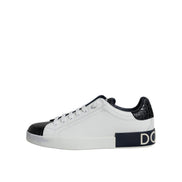 Dolce & Gabbana White Leather Logo Portofino Sneakers