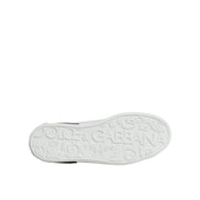Dolce & Gabbana White Leather Logo Portofino Sneakers