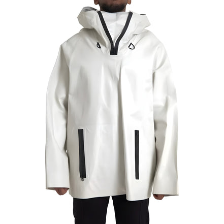 Blouson imperméable en cuir blanc Bottega Veneta pour homme
