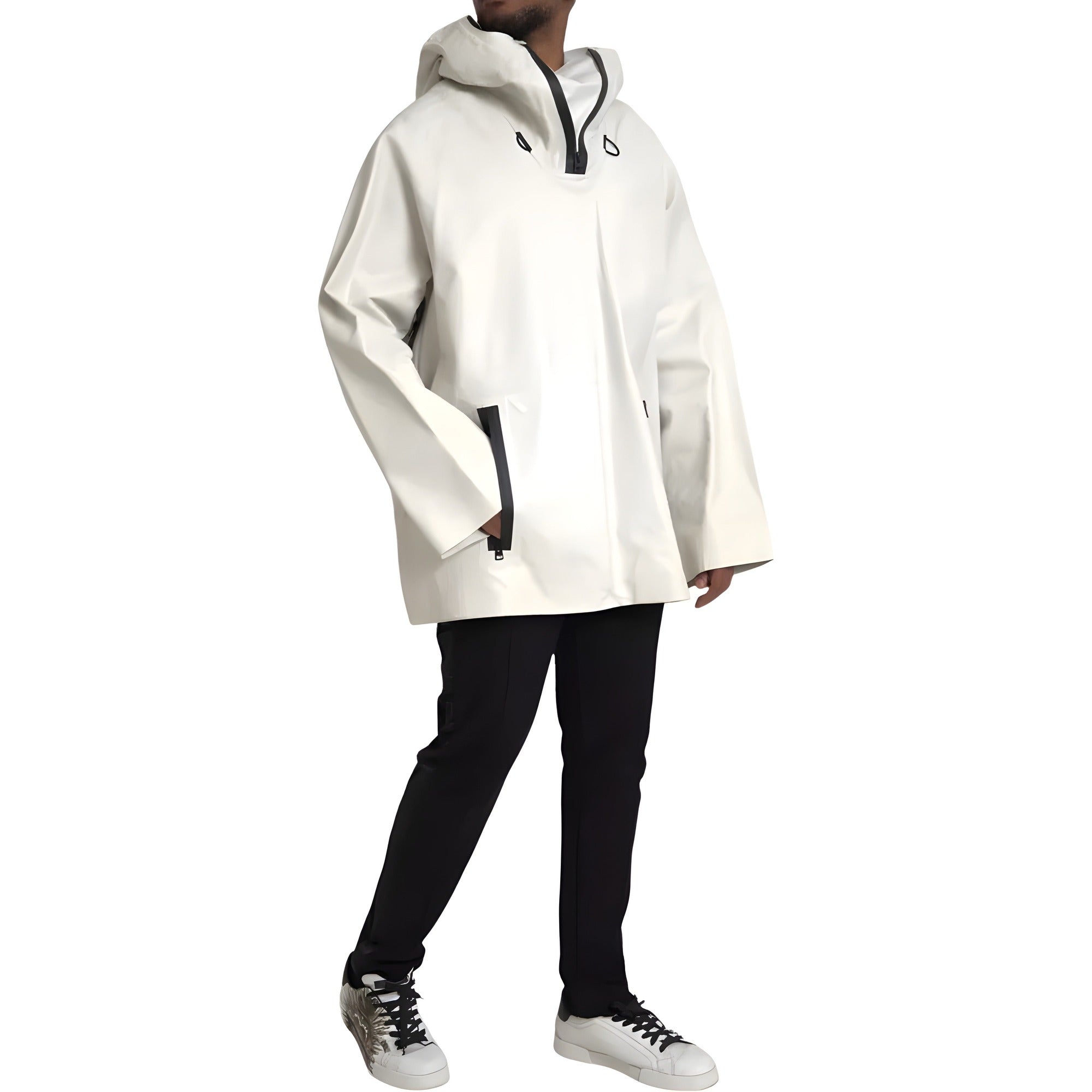 Blouson imperméable en cuir blanc Bottega Veneta pour homme