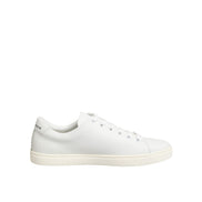 Dolce & Gabbana White Leather Sacred Heart Patch Sneakers