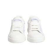 Chaussures Baskets Basses Dolce & Gabbana avec Empiècements en Maille Blanche