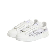Chaussures Baskets Basses Dolce & Gabbana avec Empiècements en Maille Blanche