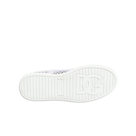 Chaussures Baskets Basses Dolce & Gabbana avec Empiècements en Maille Blanche