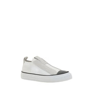 Baskets basses en nylon blanc Brunello Cucinelli