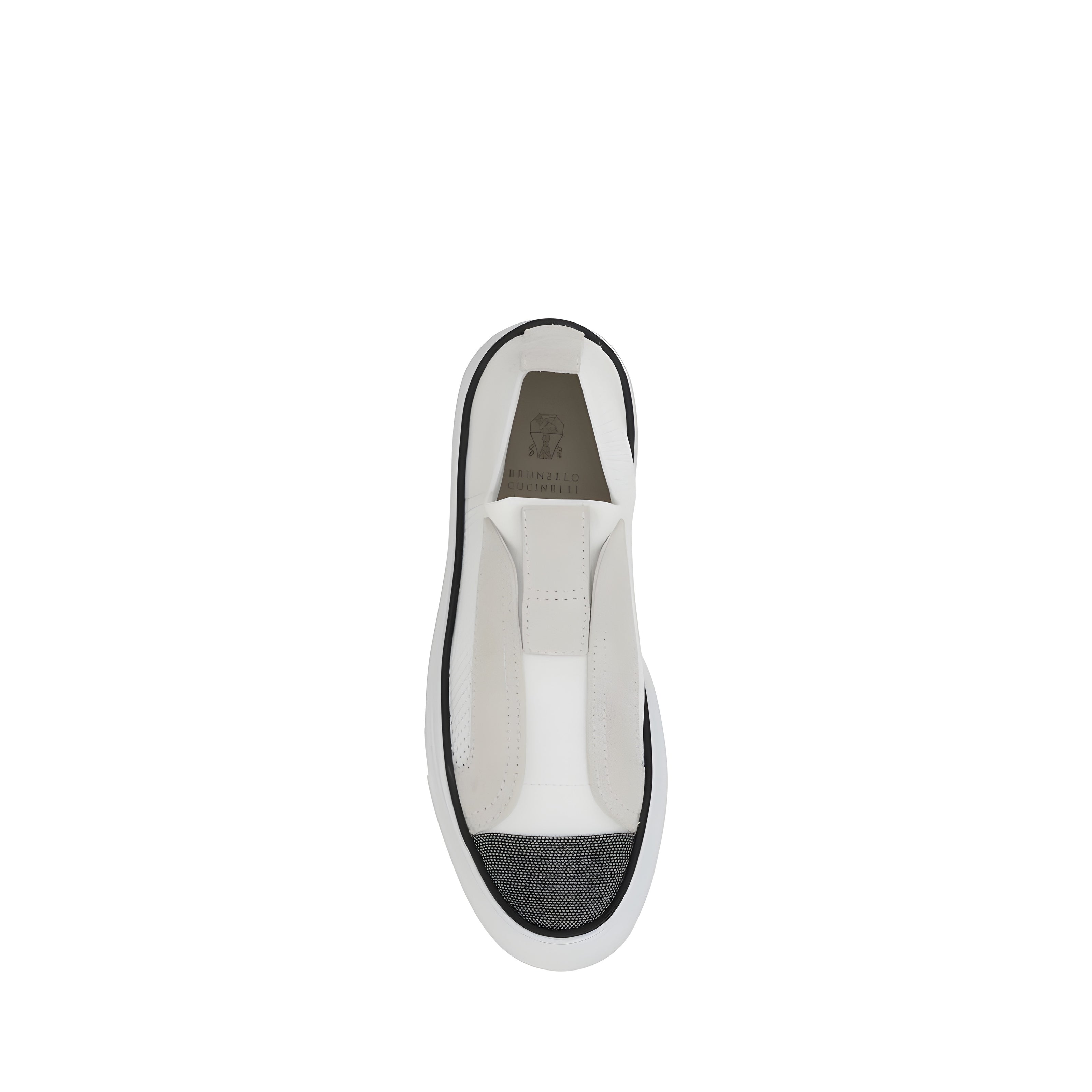 Baskets basses en nylon blanc Brunello Cucinelli