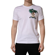Dolce & Gabbana White Palm Embroidered Crew Neck T-shirt