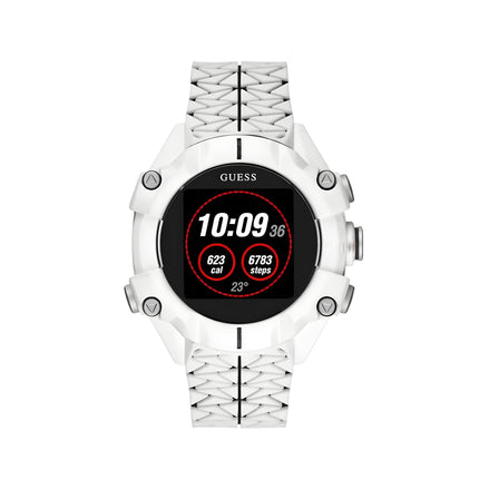 Montre de sport Guess en résine blanche