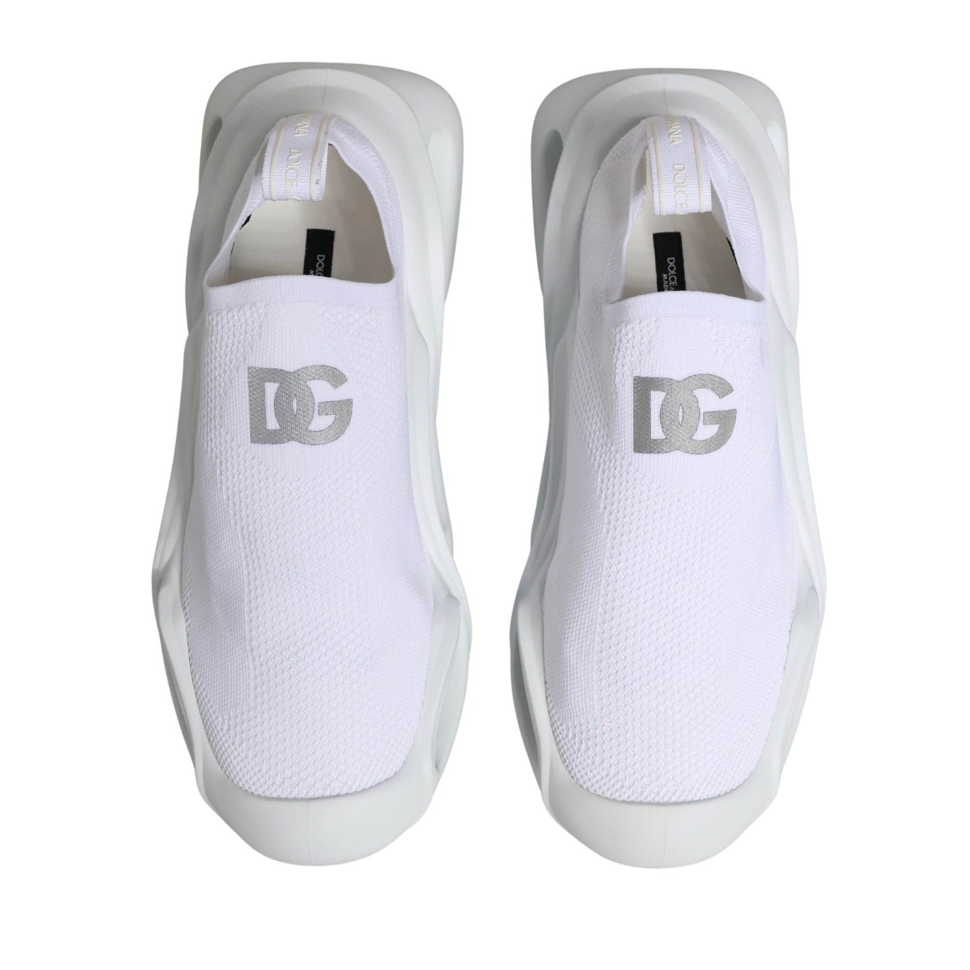 Dolce & Gabbana White Slip On Wave Low Top Sneakers