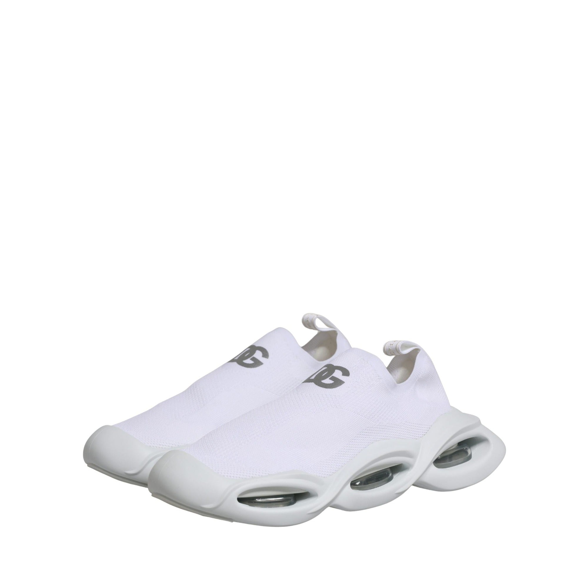 Dolce & Gabbana White Slip On Wave Low Top Sneakers