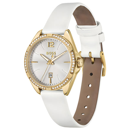 Montre habillée Hugo Boss en acier inoxydable blanc