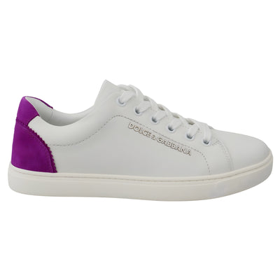 Dolce & Gabbana White Suede Low Top Sneakers
