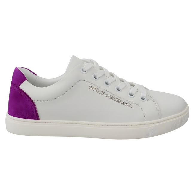 Dolce & Gabbana White Suede Low Top Sneakers