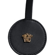 Versace White Top Handle Canvas Leather Logo Crossbody Tote Bag