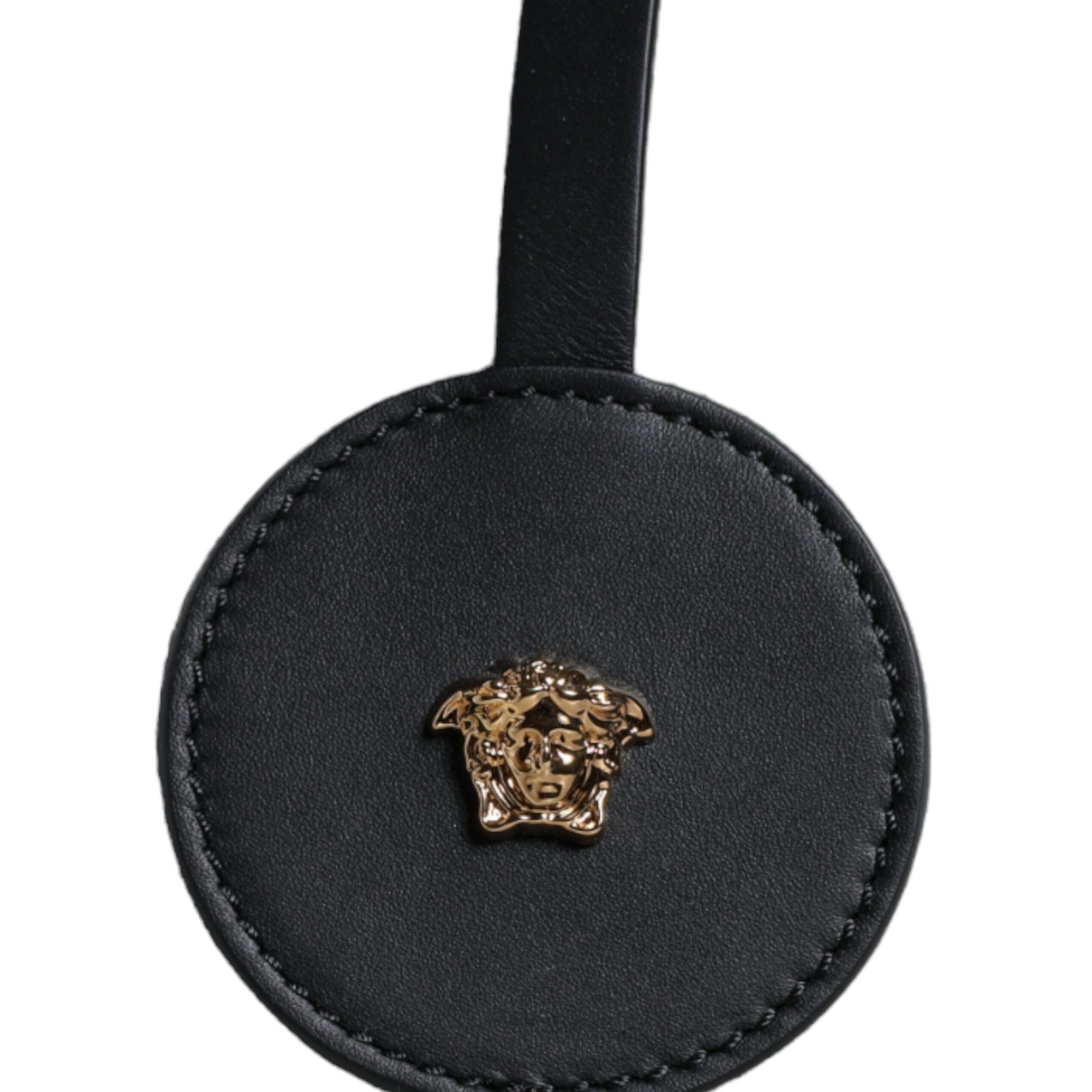 Versace White Top Handle Canvas Leather Logo Crossbody Tote Bag