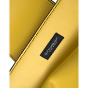 Dolce & Gabbana Yellow Smooth Leather DG Logo Clutch Crossbody Case Bag