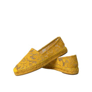 Dolce & Gabbana Yellow Taormina Lace Espadrille Flats
