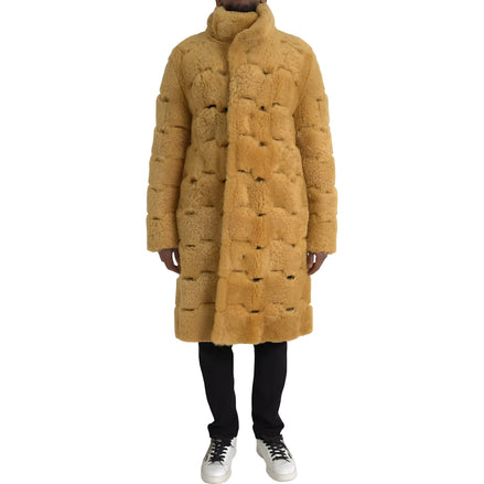 Veste longue en laine Teddy jaune Bottega Veneta
